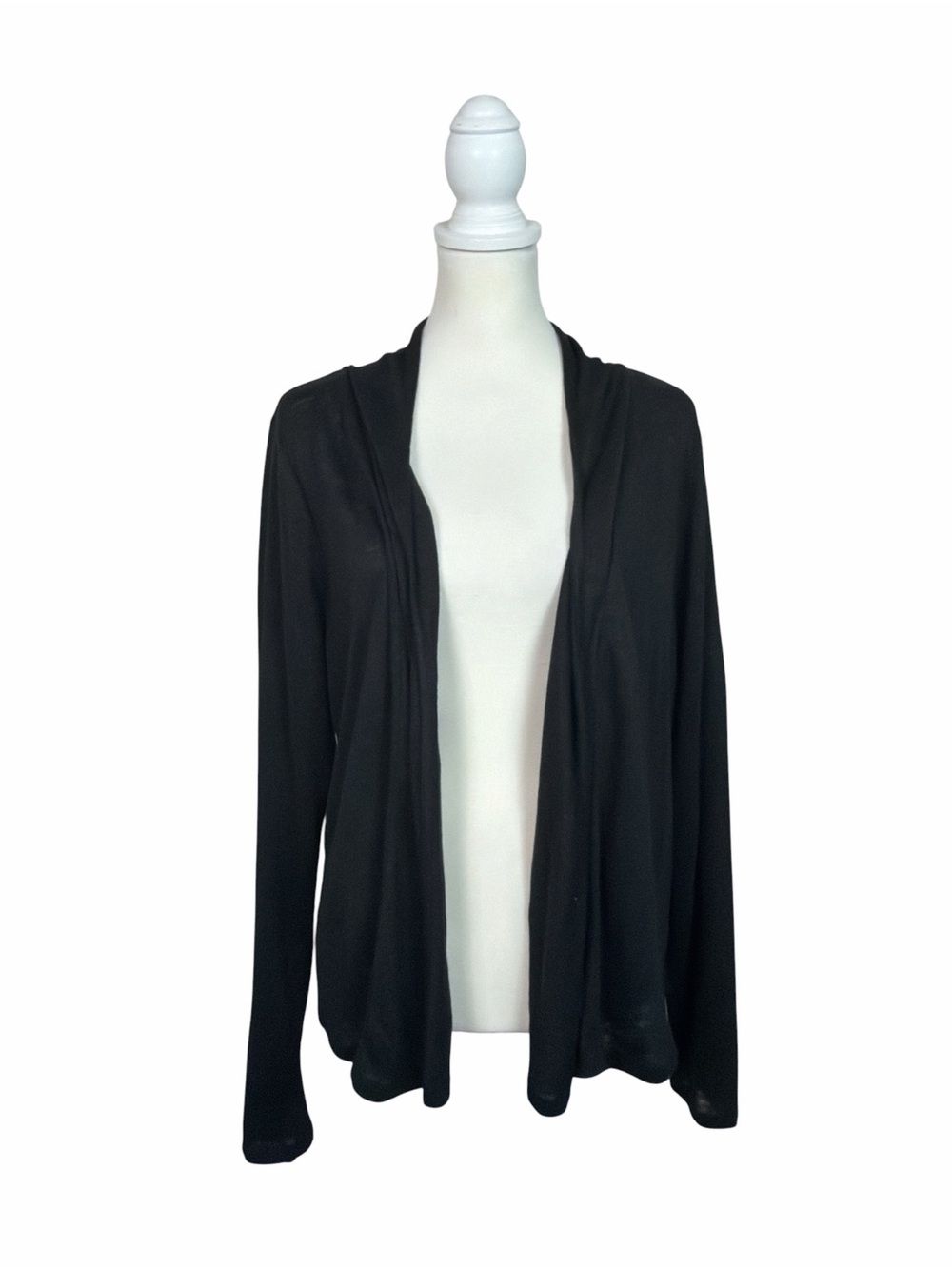 Sundance Women’s Medium Black 100% Linen Open-Front Cardigan Lightweight Portuga